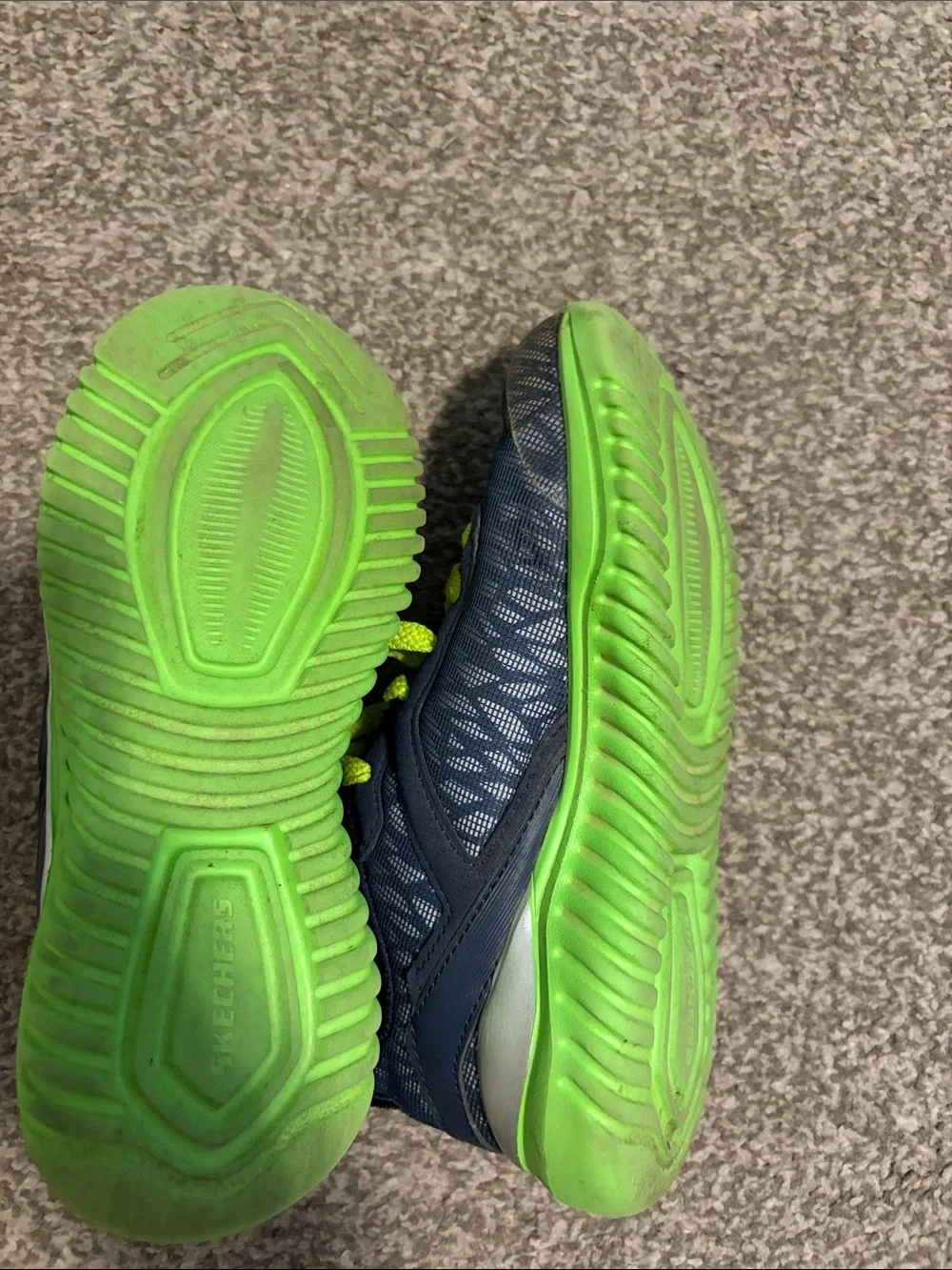 Skechers Kids Navy with Lime Green Lace Athletic Sneakers size 1.5